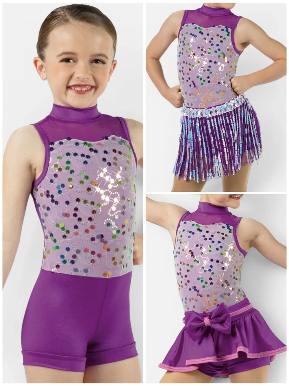 Weissman Jump In The Line Peplum & Fringe 3-In-1 Dance Set & Hair Clip 14411 XSC